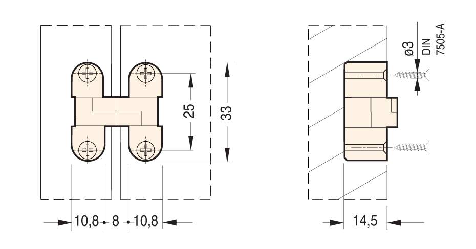 Bisagra invisible para muebles 2025