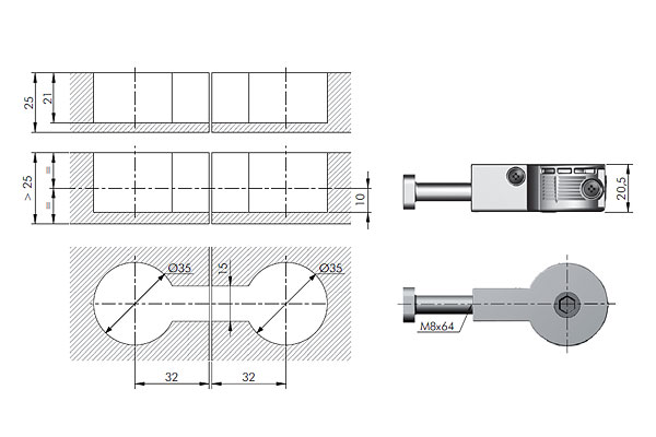 Soporte QUICK para unión de cubiertas