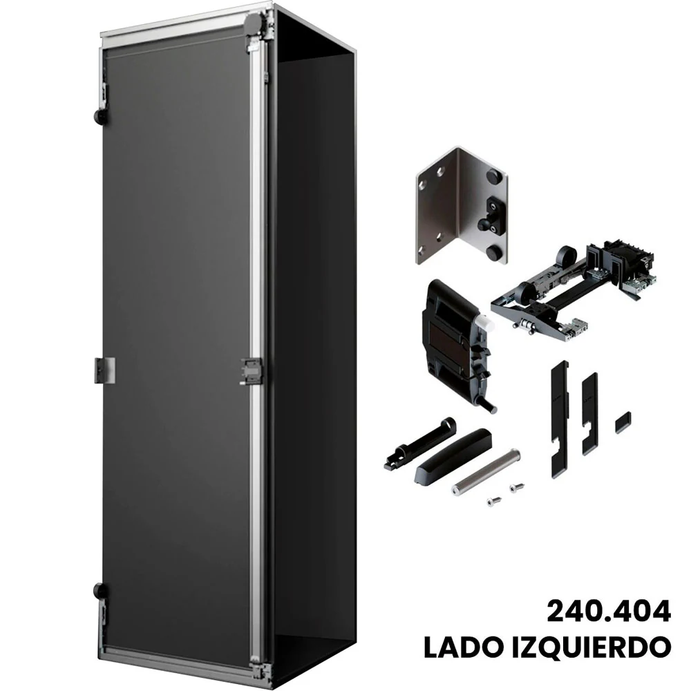 Kit Sistema corredizo CONCEPTA 3 PUSH capacidad de carga 35kg, para puertas de madera abatibles e insertables sin jaladera, izquierdo