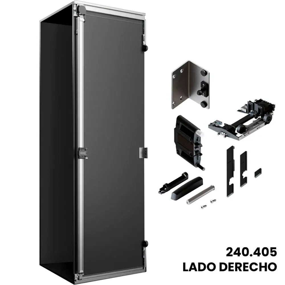 Kit Sistema corredizo CONCEPTA 3 PUSH capacidad de carga 25kg, para puertas de madera abatibles e insertables sin jaladera, derecho