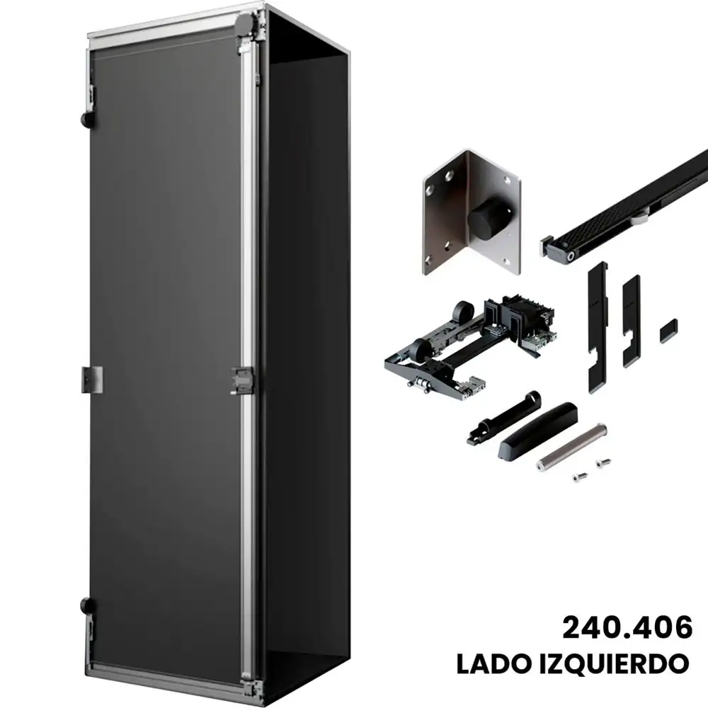 Kit Sistema corredizo CONCEPTA 3 PULL capacidad de carga 25kg, para puertas de madera abatibles e insertables con jaladera, izquierdo