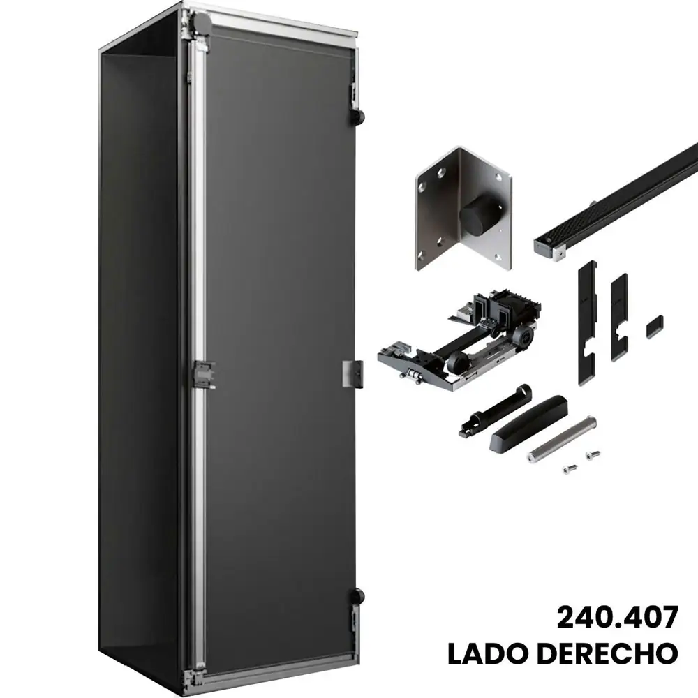 Kit Sistema corredizo CONCEPTA 3 PULL capacidad de carga 25kg, para puertas de madera abatibles e insertables sin jaladera, derecho