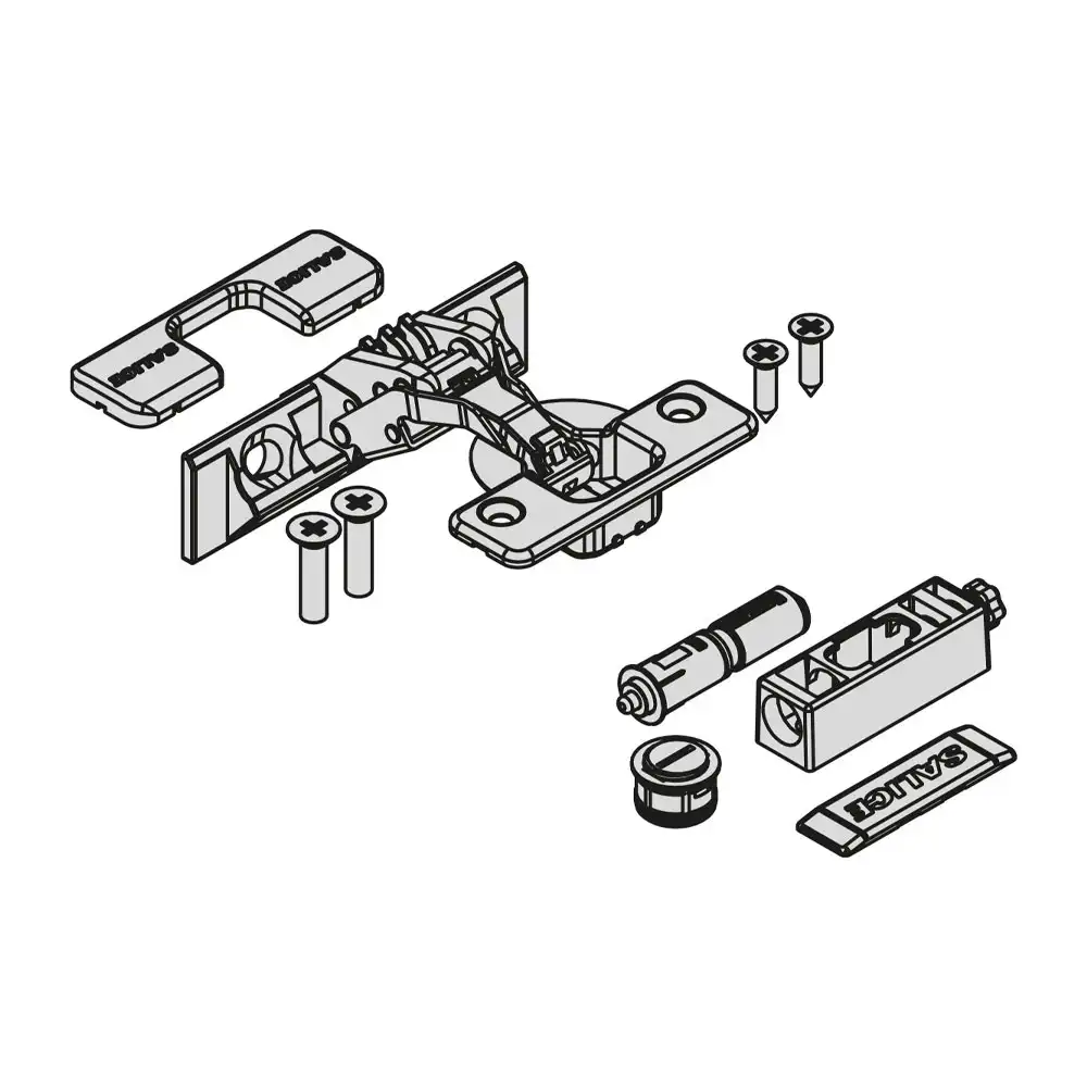 Sistema corredizo EXEDRA PUSH para puerta de madera abatible e insertable parcialmente ensamblado