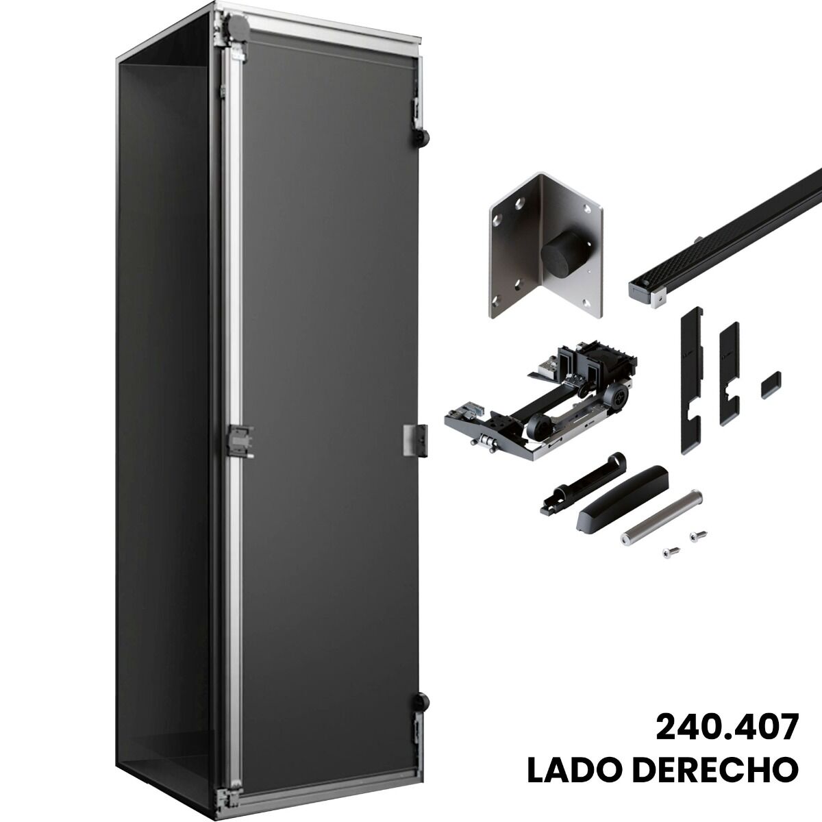 Sistema corredizo CONCEPTA 3 PULL capacidad de carga 35 kg para puertas de madera abatibles e insertables con jaladera