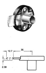 Cilindro CB-241 montaje vertical caja redonda, profundidad del pestillo 2.4mm, longitud 35mm.