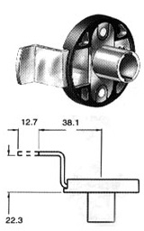 Cilindro CB-245 montaje vertical caja redonda, profundidad del pestillo 22.3mm, longitud 38.1mm.