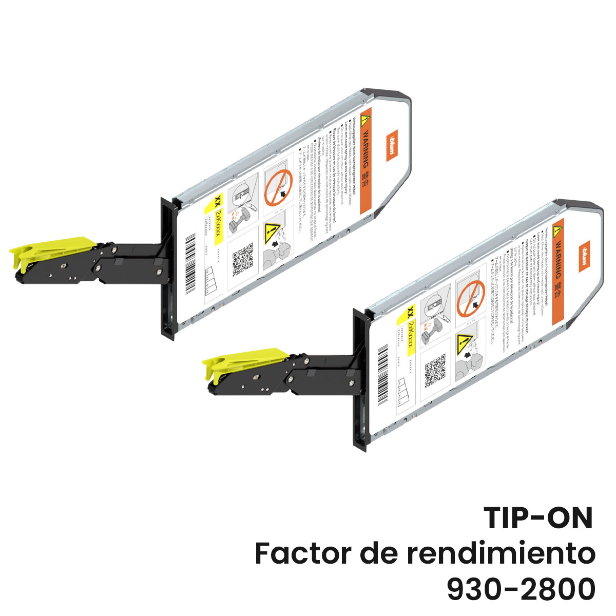 Juego de mecanismo de elevación AVENTOS HKi TIP-ON. Factor de rendimiento1730-5200.