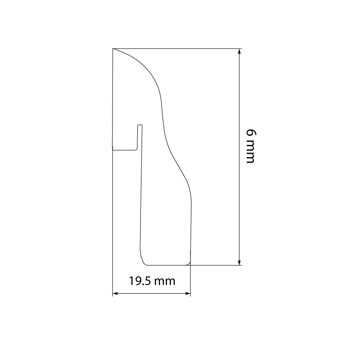 Zoclo para piso laminado MONOCHROME BLACK, medida 2.57 m