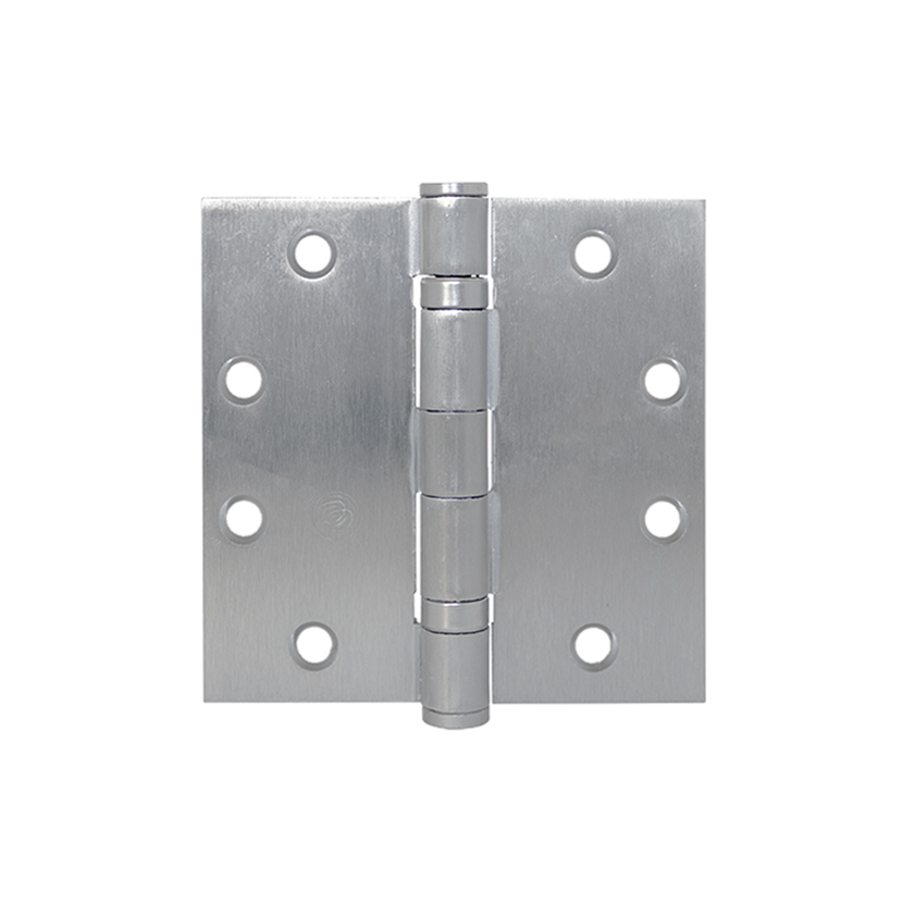 Bisagra plana de libro HAGER con baleros, para puertas, 4.5 x 4.5 pulgadas, acabado satinado