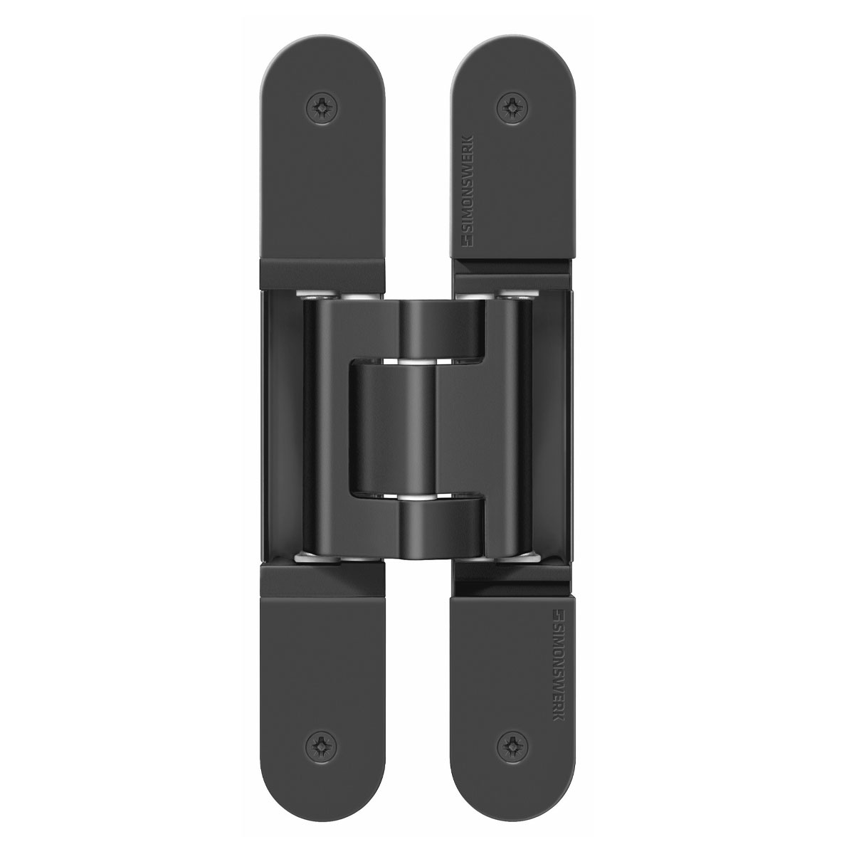 Bisagra oculta Tectus 540 3D para puerta de comunicación cap. de carga 120kg por par, color negro mate