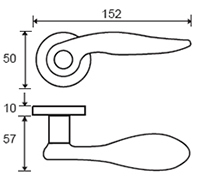 Set de manijas Fusital, NF NOVANTOTTO H334R8Y, con bocallave para recámara, diseñado por Foster & Partners, acabado cromo satinado 