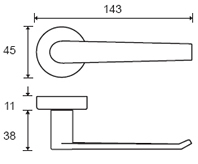 Set de manijas Fusital, EG DUEMILANOVE H362R8Y con bocallave, diseñado por Carlo Colombo, acabado cromo satinado