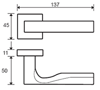 Set de manijas Fusital, MB H364 R8Y con bocallave, diseñado por Mario Bellini, acabado cromo satinado