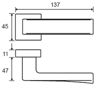 Set de manijas Fusital, EG DUEMILANOVE H367R8Y con bocallave, diseñado por Giancarlo Vegni, acabado cromo satinado