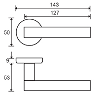 Set de manijas Fusital, GOTTARDO H5017R8 con bocallave, diseñado por Hans Kolhoff, acabado cromo satinado