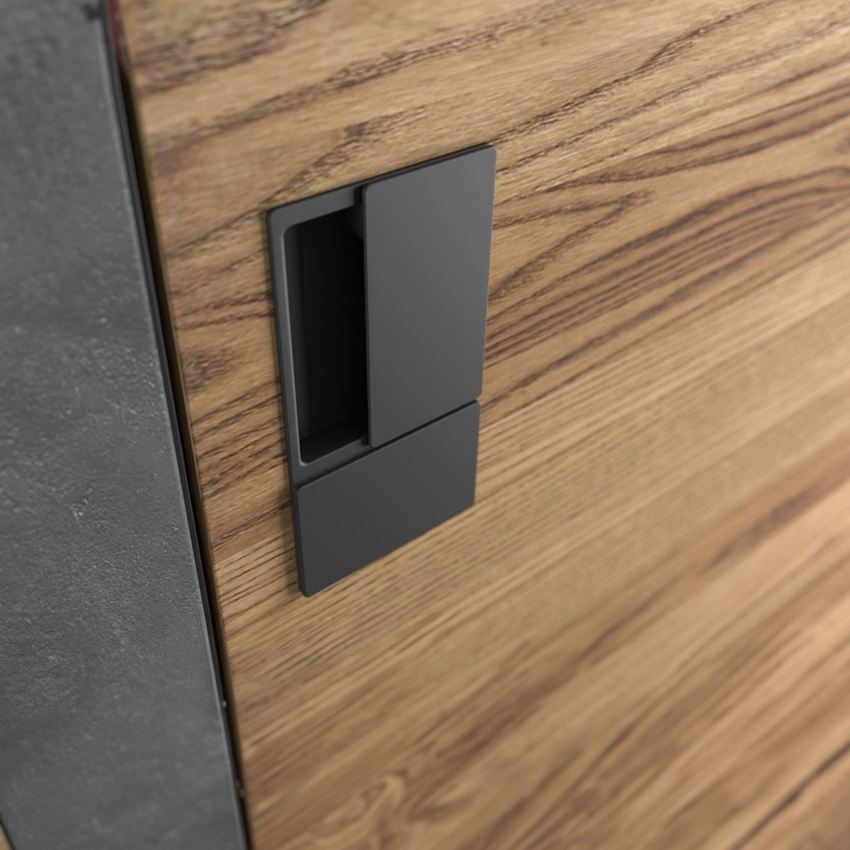 Jaladera WAVE para puerta corrediza de paso, color negro