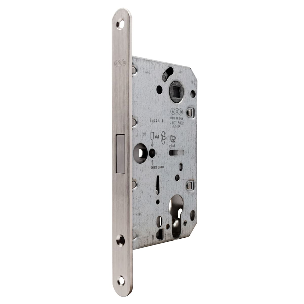 Set de manijas AMSTERDAM para recámara, acabado acero inox