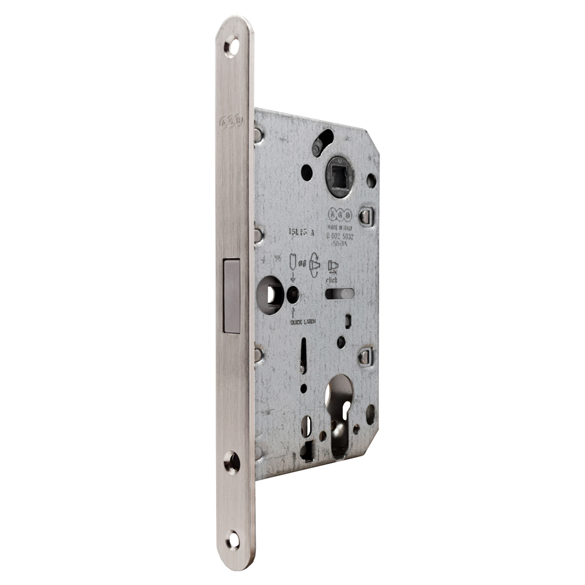 Cerradura Magnética para puerta de recámara, modelo POLARIS 2XT, acabado niquelado satinado