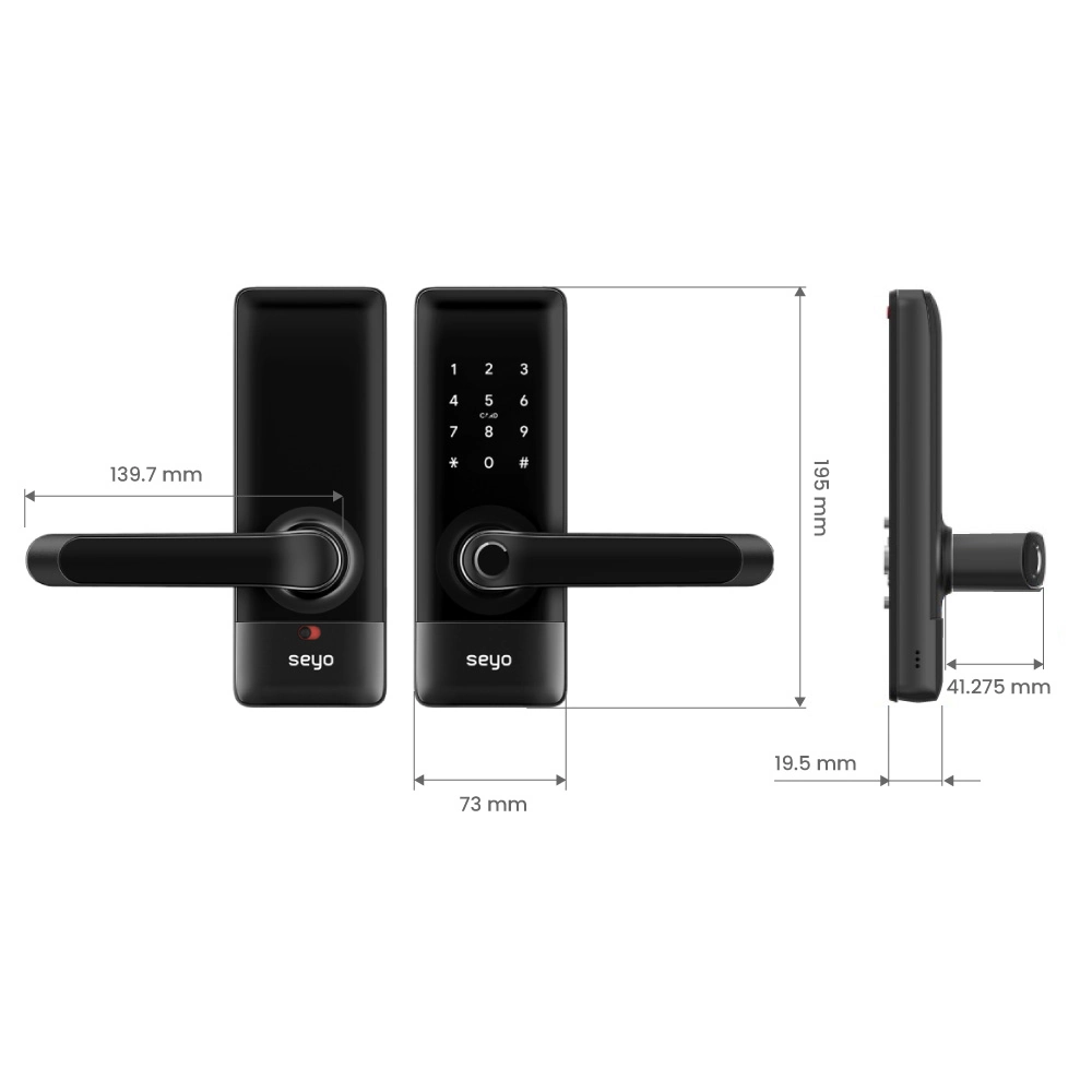 Cerradura electrónica SKADI para puertas interiores de comunicación medidas
