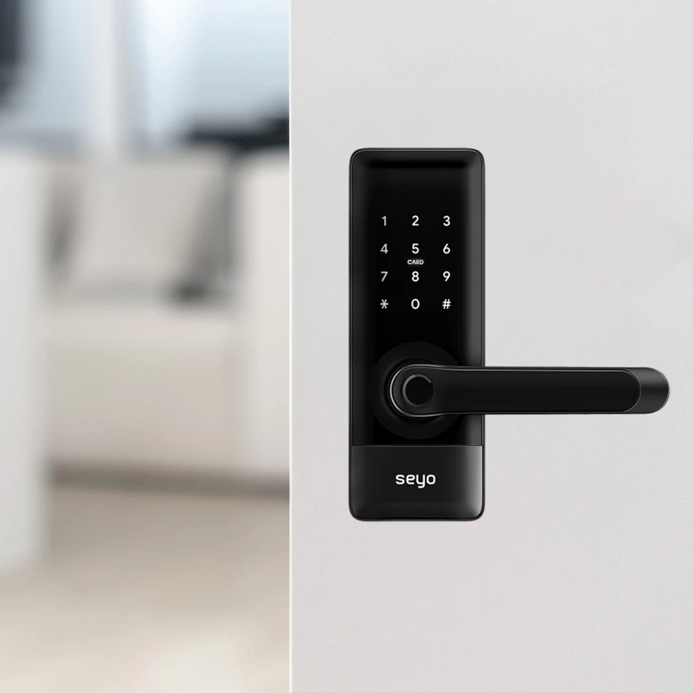 Cerradura electrónica SKADI para puertas de comunicación interiores, acabado negro