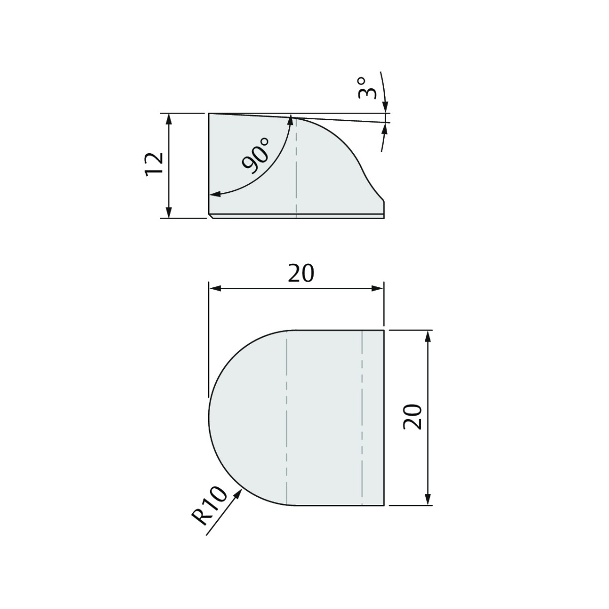 Burlete guillotina US para puertas pivotantes