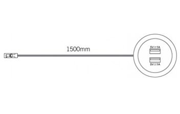 Dupplo USB dual de carga para sistema DL 5V/2x1A, M12