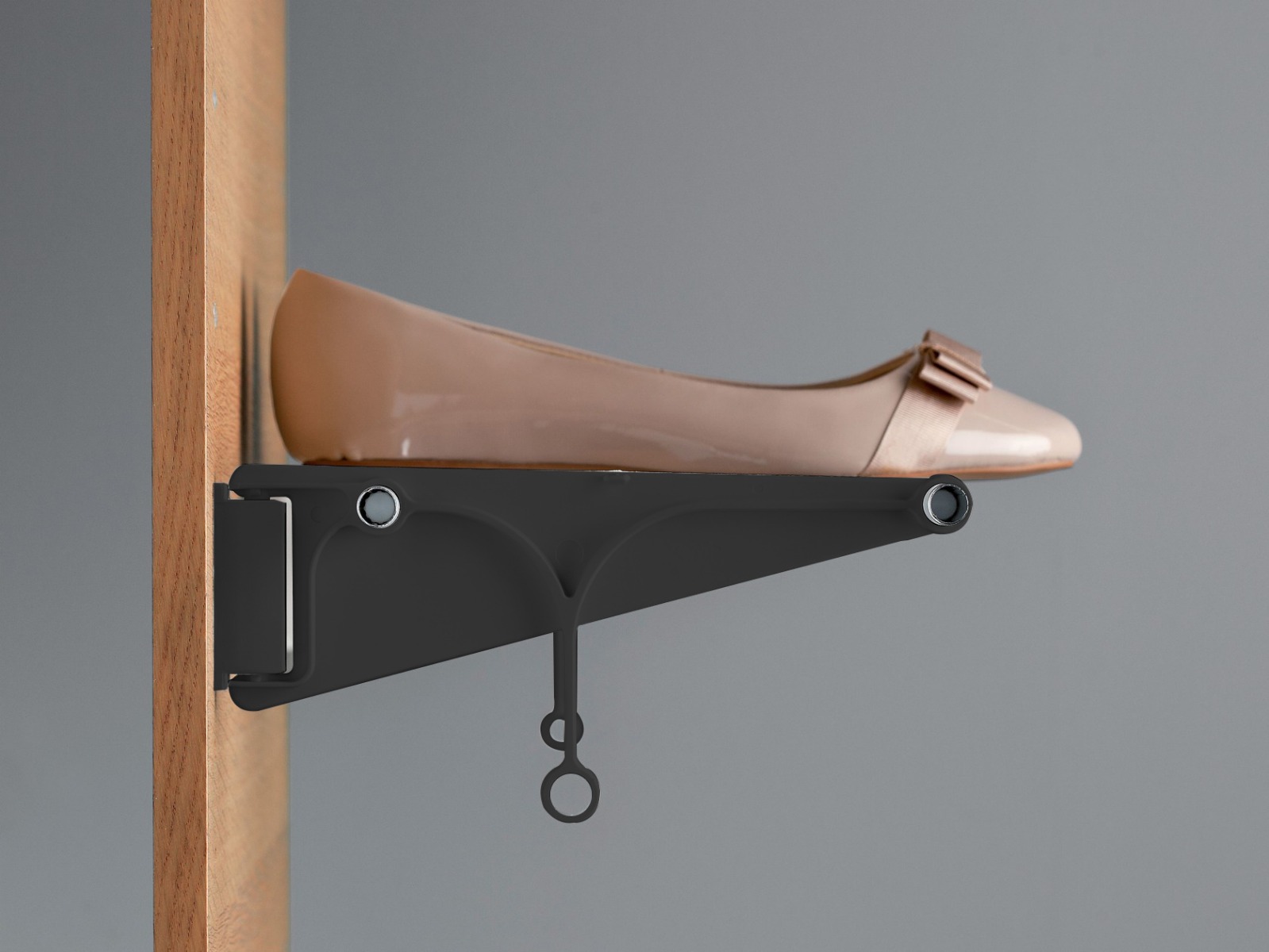 Zapatera extensible para closet de 560 a 1000 mm, color negro