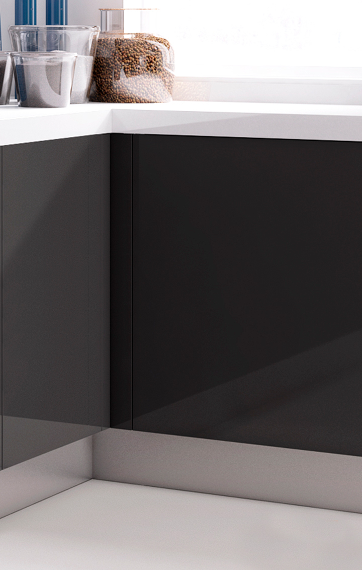 Zoclo FUTURE para gabinetes de cocina, acabado inox satinado