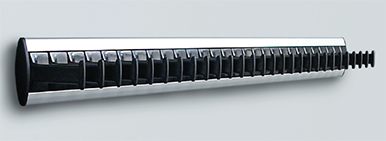 Corbatero fijo, medida 420 mm, para 28 piezas, acabado negro