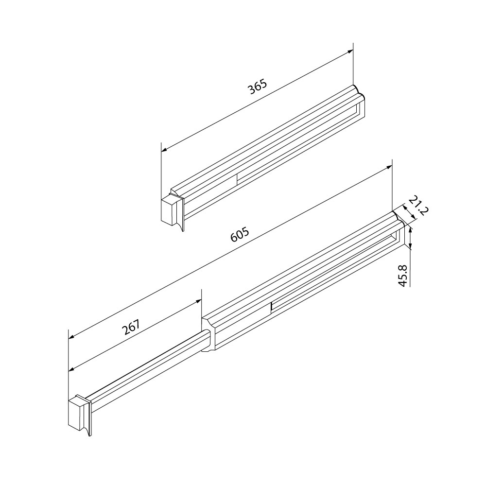 Valet extraíble para clóset, longitud 310 mm