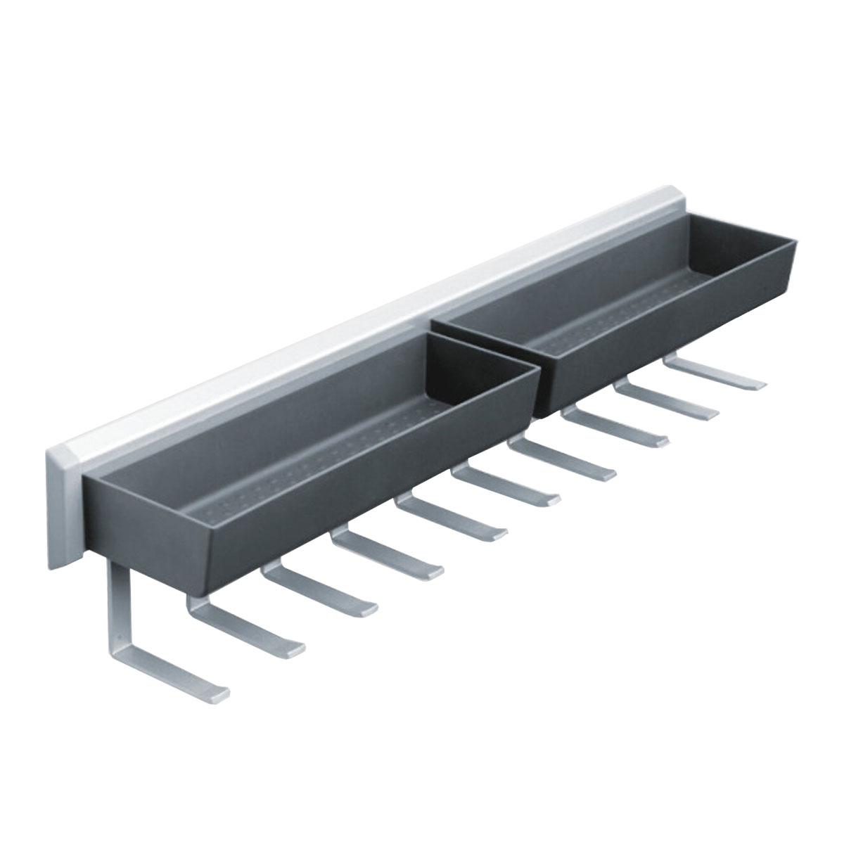 Corbatero extraíble PESOLO con 2 charolas y 10 ganchos, medidas 465 x 115 x 108 mm