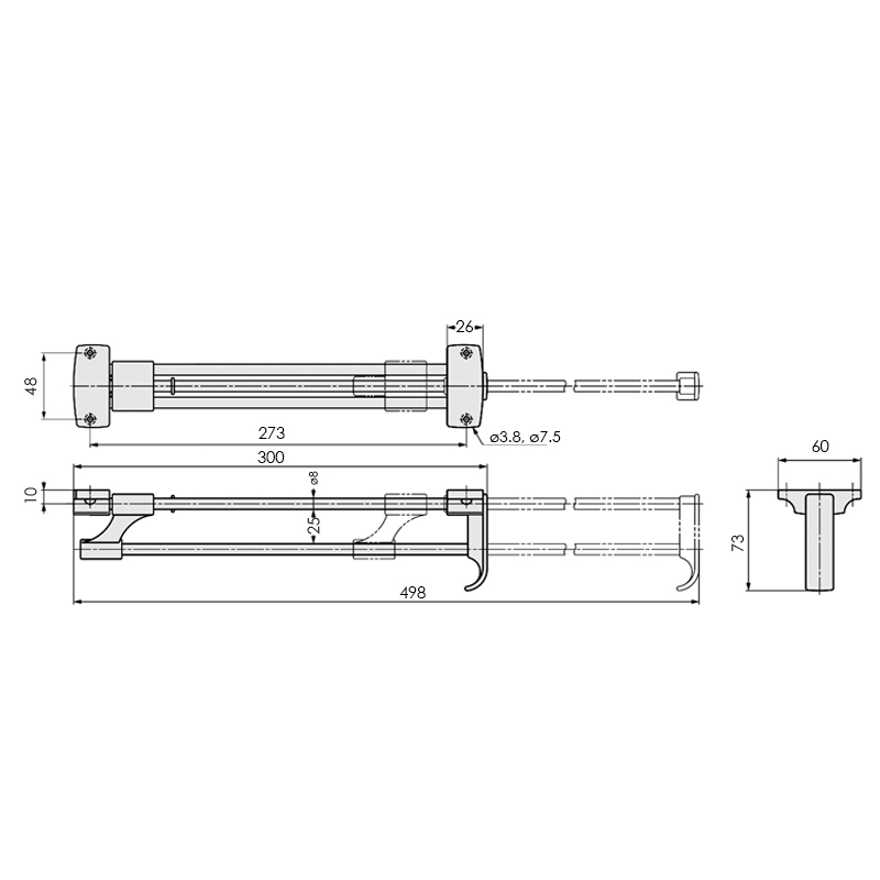 Valet extraíble de 300 mm.