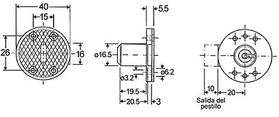 Cerradura para cajon de 180° de giro, para mueble de madera 