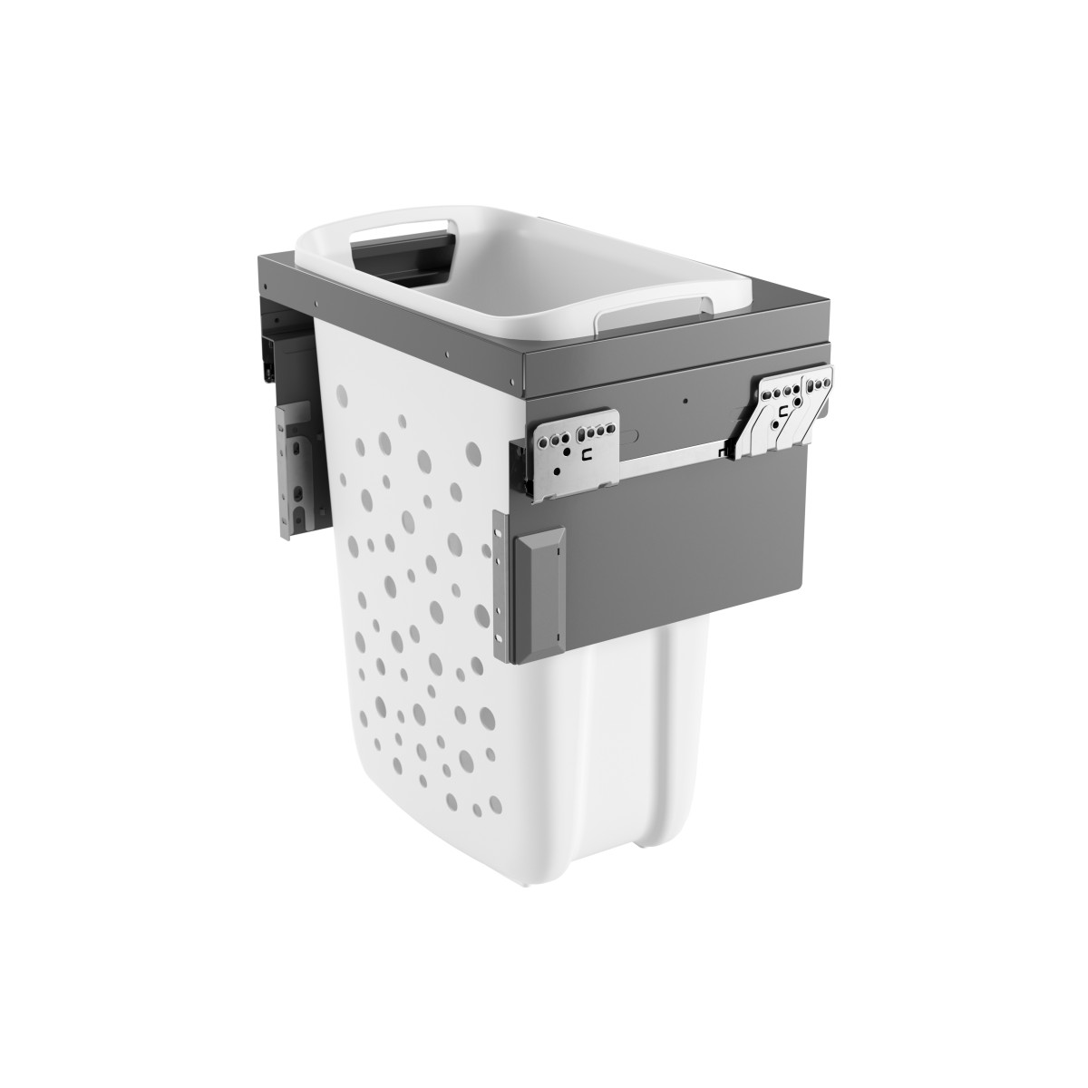 Bote extraíble para ropa LAUNDRY CARRIER para gabinete de 450 mm, cap. total 33 L, color blanco