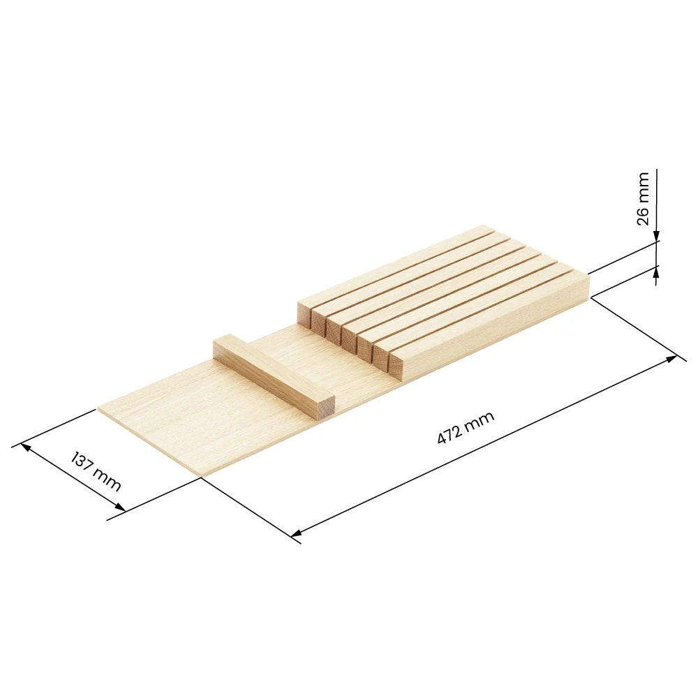 Sistema organizador cubertero LINIQ, acabado encino blanco