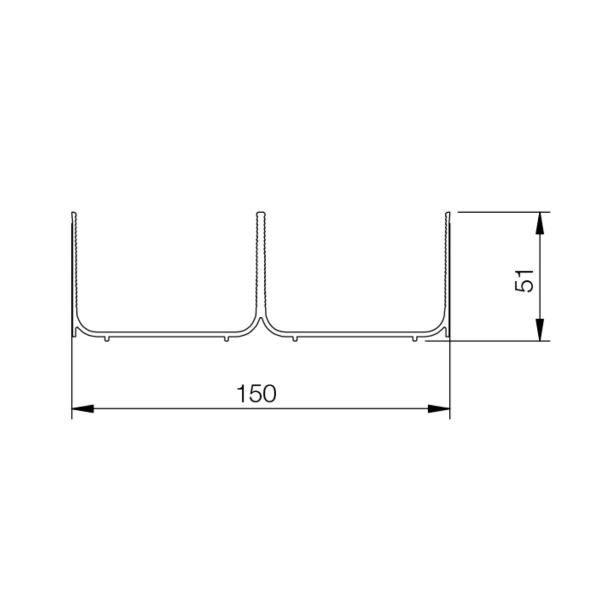 Sistema REVEAL perfil corte a medida para organización de cajones, long. 2100 mm, acabado antracita