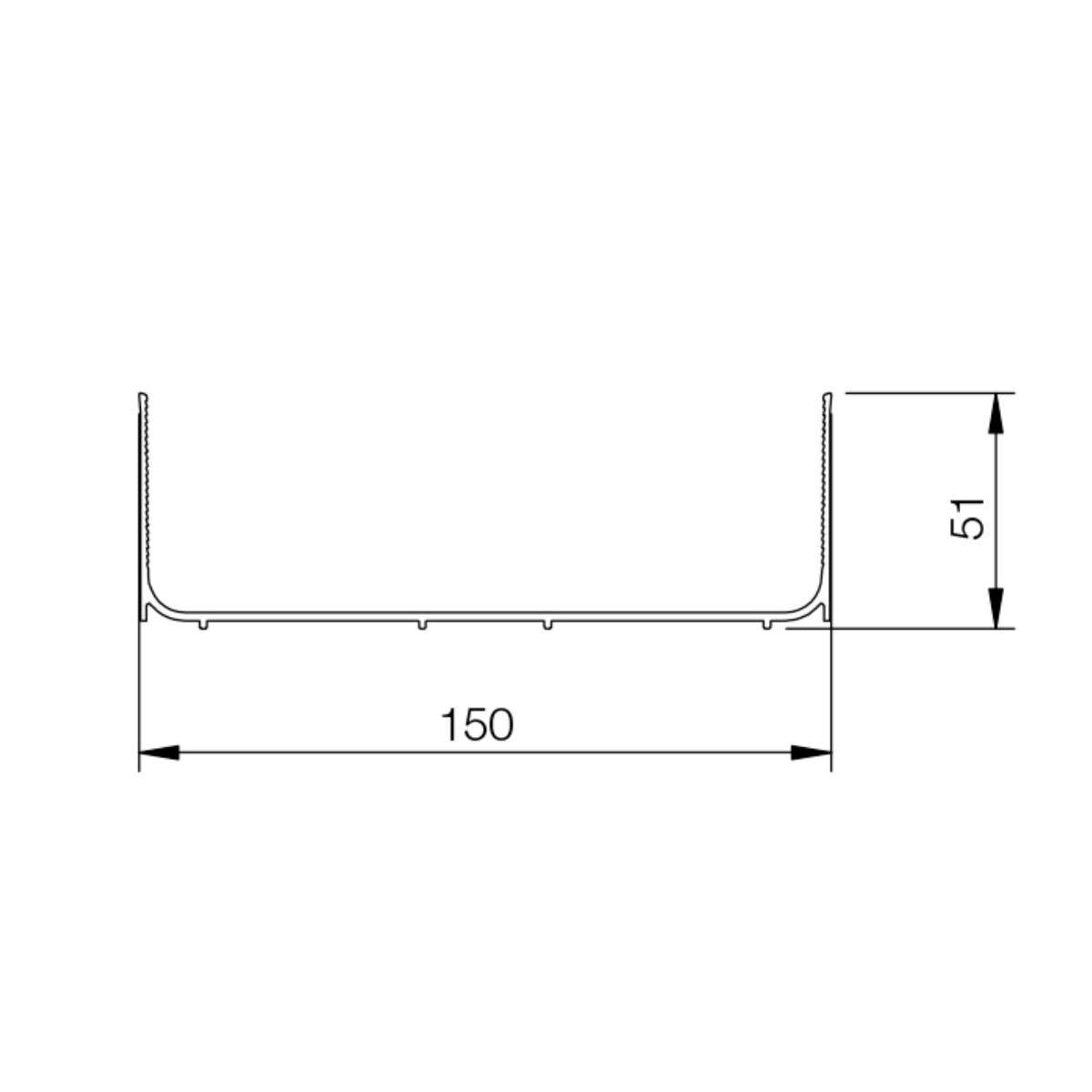 Sistema REVEAL perfil corte a medida para organización de cajones, long. 2100 mm, acabado antracita
