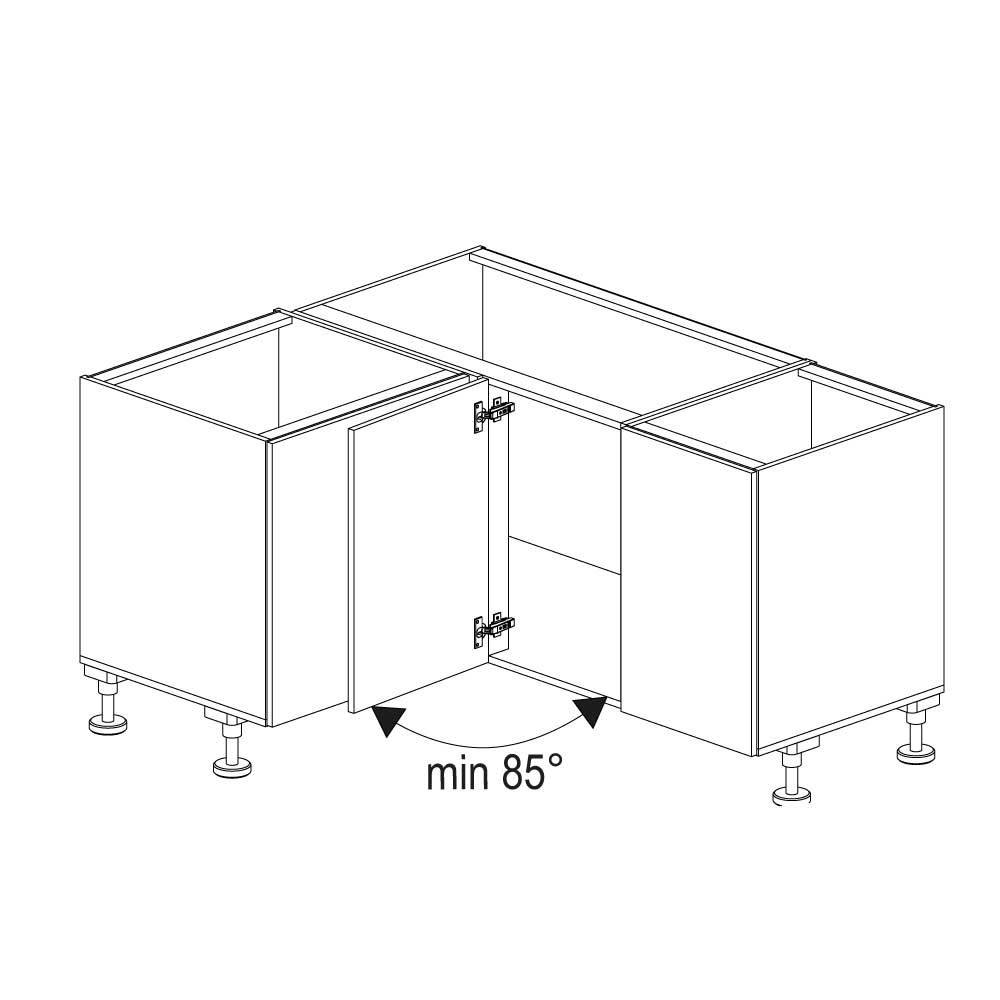 Extraíble de cocina para mueble en esquina LEMANS II STYLE, acabado antracita