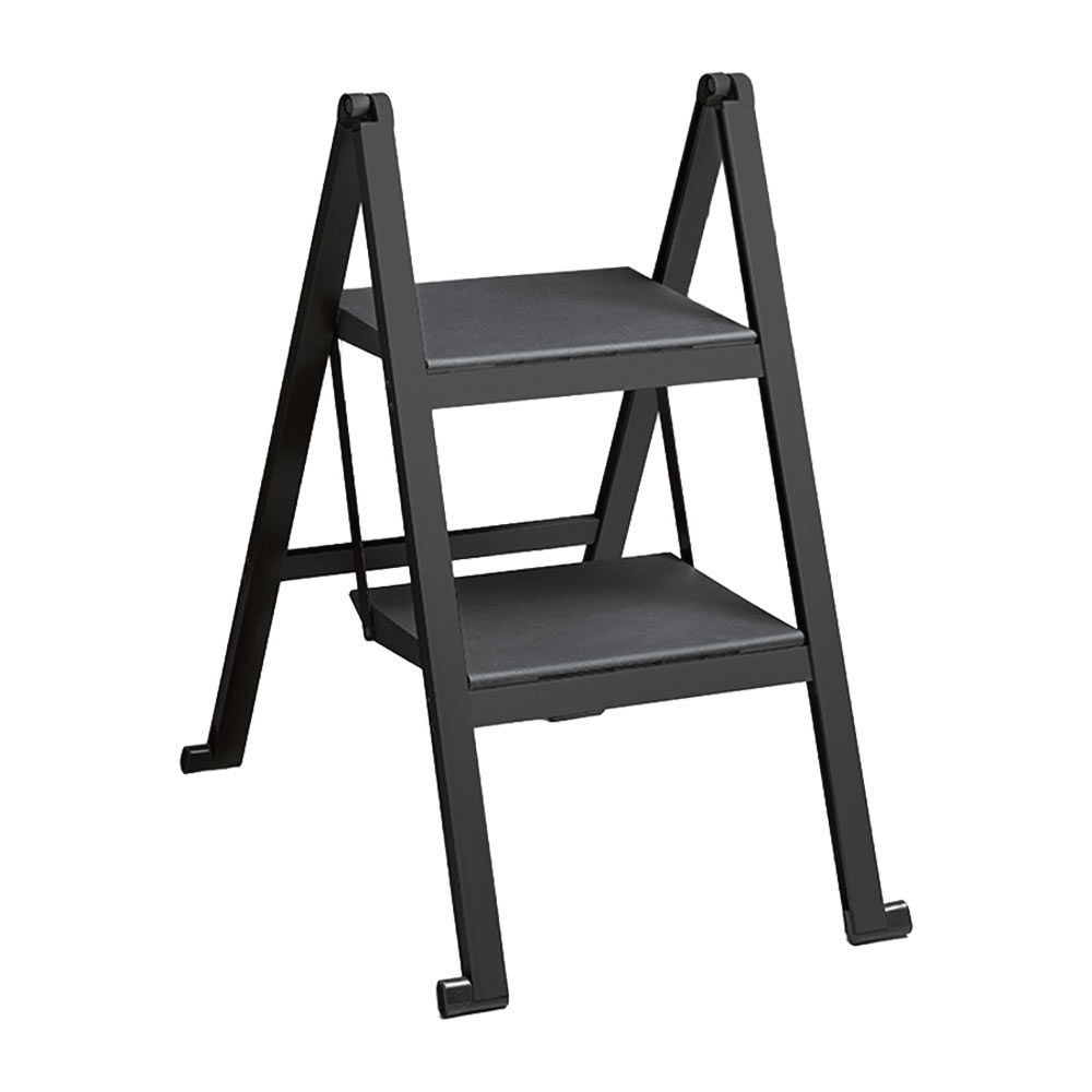 Escalera abatible STEPOLO 2, con 2 escalones 190/440 mm, capacidad 120 kg, color negro