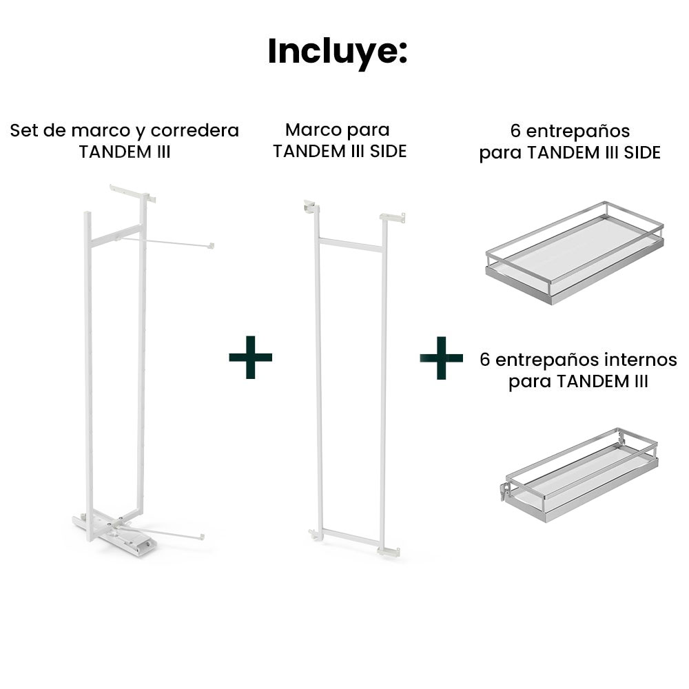 SET TANDEM STYLE III para alacenas, torre de despensa para cocina blanco