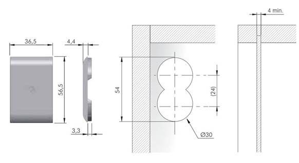 Colgador oculto LIBRA H2 para gabinetes altos