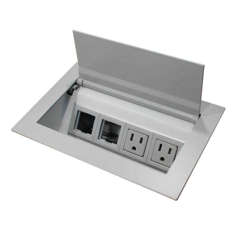 Multicontacto MINI MAIN 2.0, 2 puertos eléctricos y 2 puertos opcionales, acabado gris mate