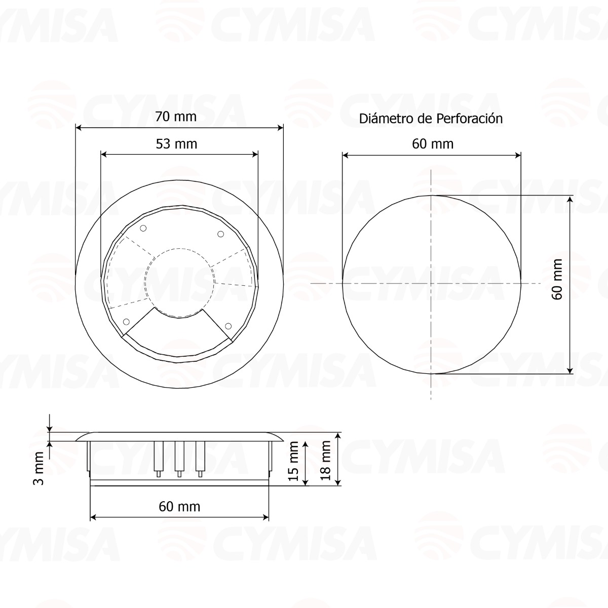 Pasacables de plástico para escritorio, 70 mm x 18 mm x 60 mm, color negro