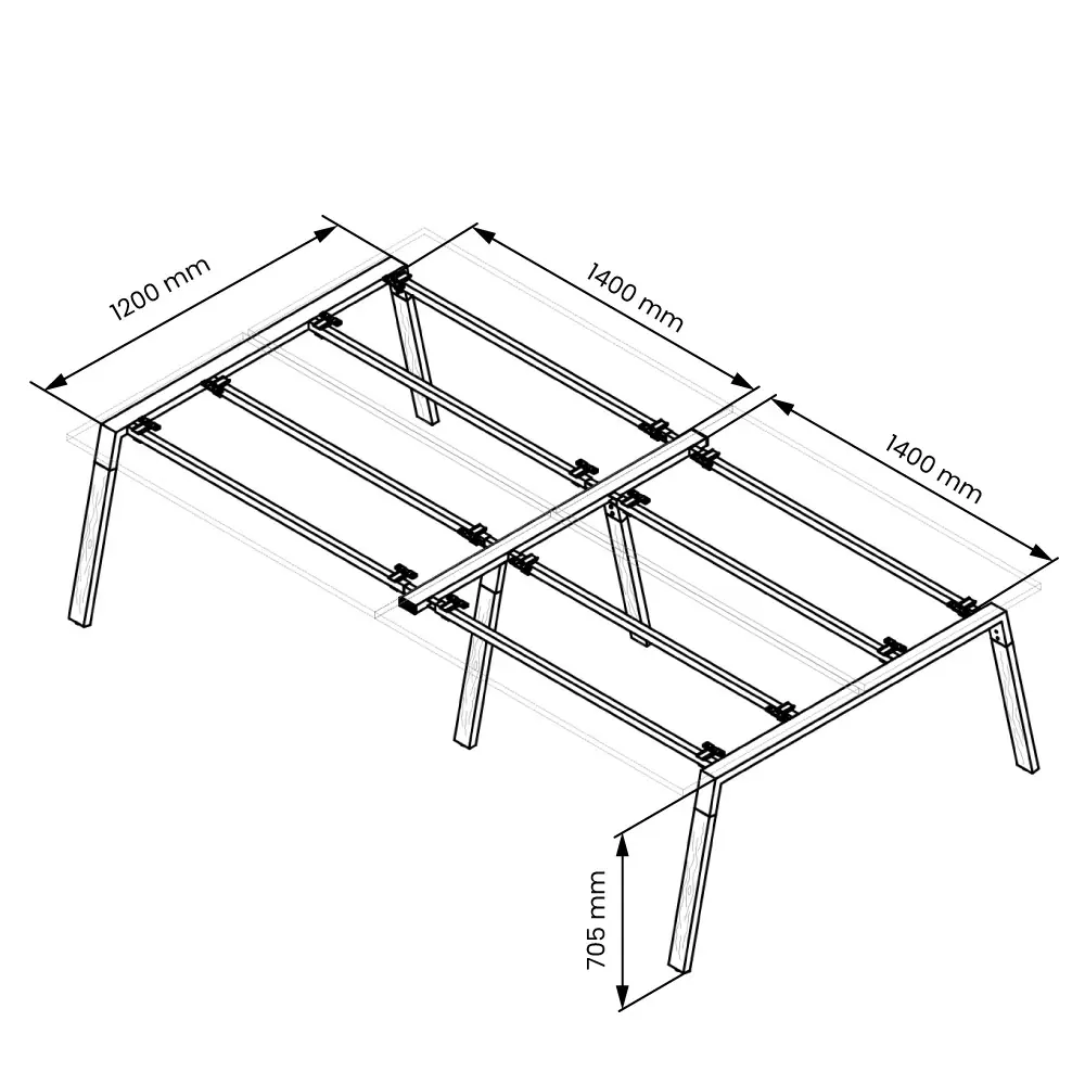 Kit de soportes Bench LEGNO 140, acabado blanco y patas de haya