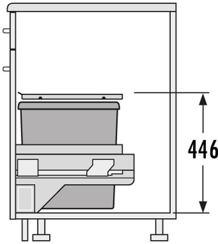 Bote basurero extraíble EURO CARGO-ST para gabinete de 300 mm, cap total 30 L/ 1 bote de 30 L