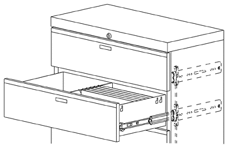 Corredera Accuride INTERLOCK 3621 para mueble metálico con sistema antivolteo, para montaje lateral