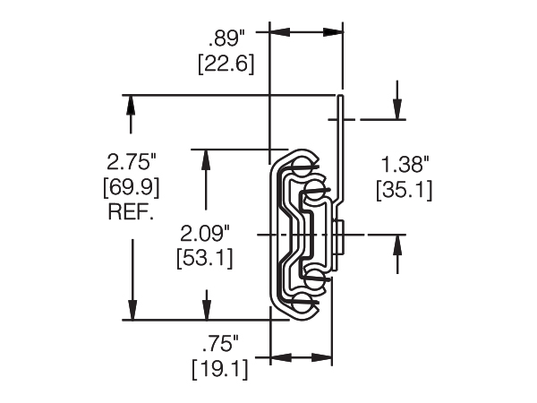 Corredera Accuride C3640 para mueble de madera, alta capacidad, de extensión total, para montaje lateral, capacidad 91 kg