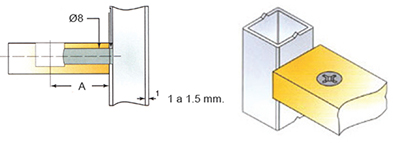 Perno QUICKFIT P2F 8 x 24mm para caja excéntrica 
