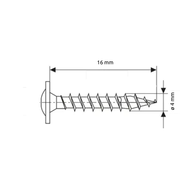 Tornillo SPAX cabeza de uniónplana sin avellanado 4 x 16 mm Pozi No.2 (300 Pzas. X Caja)