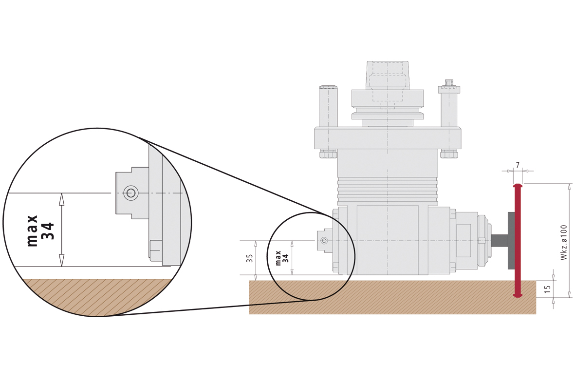 Disco de corte para CNC para fresado del P-SYSTEM, Ø 100.4 x 7 x 30 mm, punta diamante, Z3